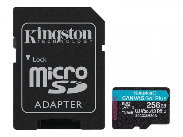 SD MicroSD Card 256GB Kingston SDXC Canvas Go Plus w.A