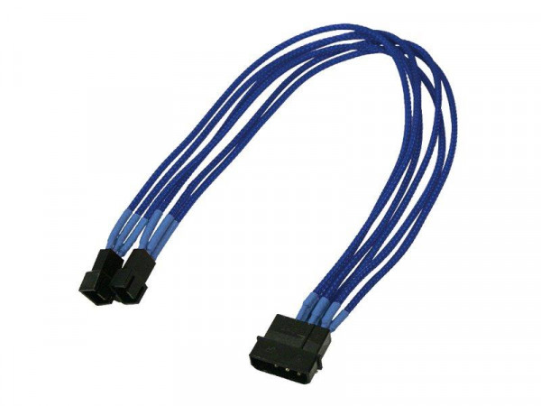 Kabel Nanoxia 4-Pin auf 2 x 3-Pin, Single, 30 cm, blau