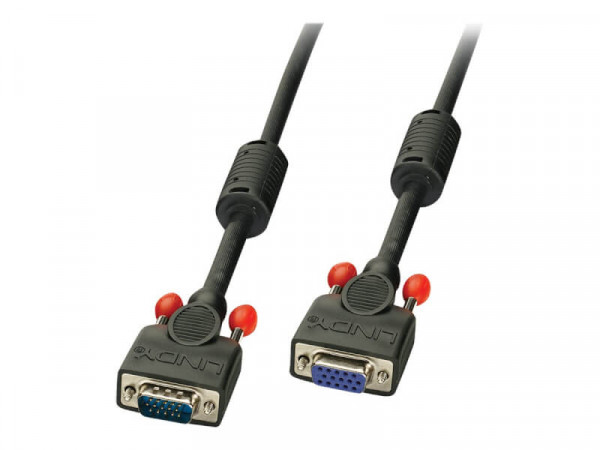 LINDY VGA Kabel M/F schwarz 1m HD15 M/F DDC-fähig