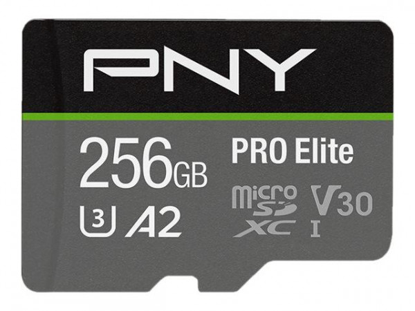 SD MicroSD XC Card 256GB PNY Pro Elite R100MB/s W90MB/s reta