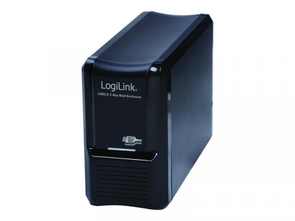 LogiLink Geh. 8.9cm (3,5") USB 3.0/2-Bay Raid black Alu
