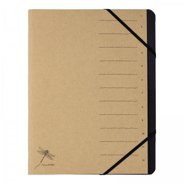 PAGNA Ordnungsmappe 12 Fächer Pur 1-12 natur 1Stk