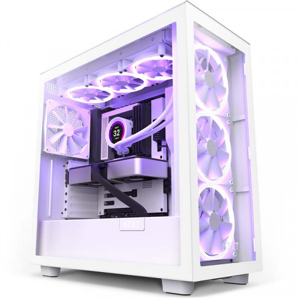 NZXT H7 FLOW ALL White MidiTower Glasfenster
