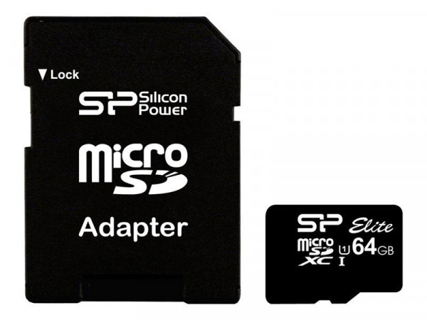 Micro SDCard 64GB Silicon Power UHS-1 Elite/class10 w/ada