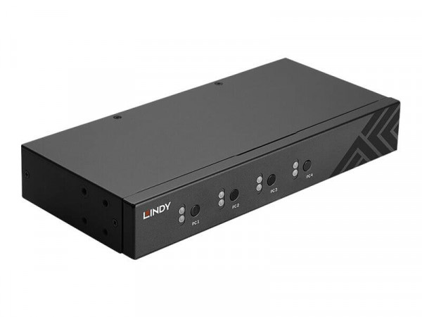 LINDY 4 Port KM Switch, USB 2.0 & Audio