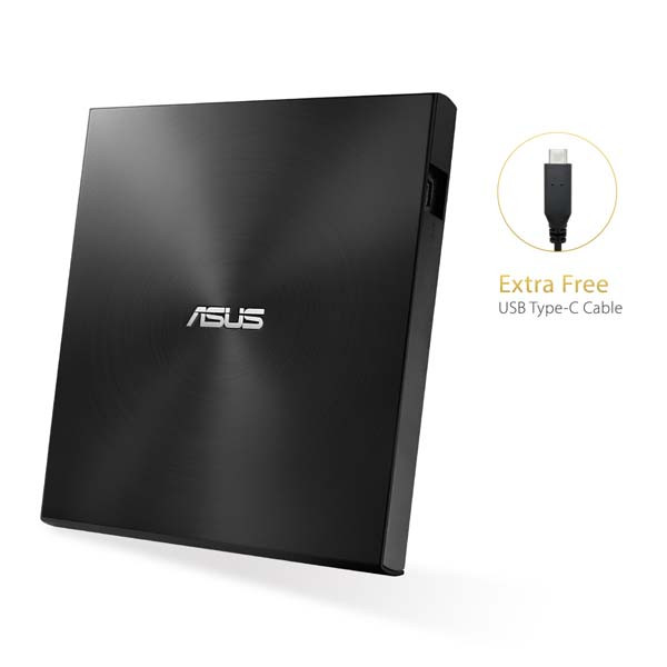 ASUS SDRW-08U9M-U ZenDrive U9M schwarz, externes DVD Laufwerk mit USB-C Kabel