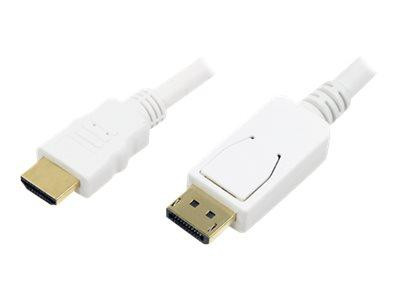 LogiLink Display Port to HDMI cable, white, 2m