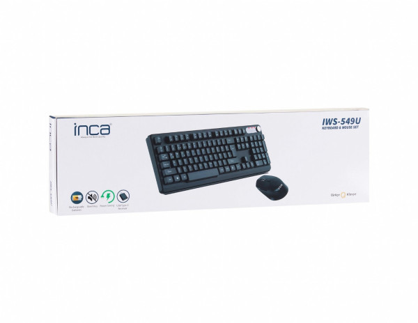 INCA Tastatur IWS-549U Wireless Set, Büro Design, Akku,