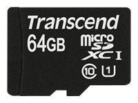 SD microSD Card 64GB Transcend SDXC UHS1 w/adapter
