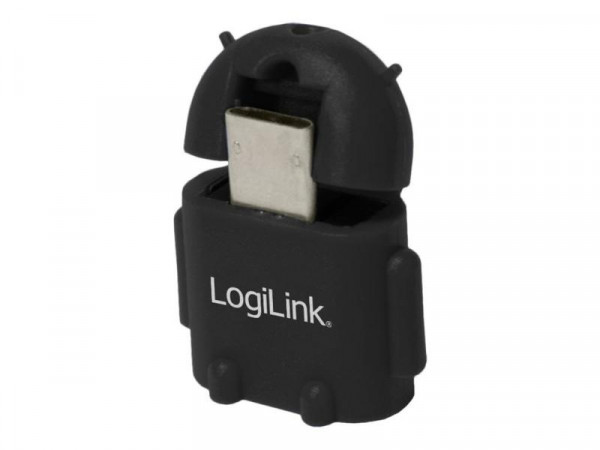 LogiLink Adapter Micro USB B/M to USB A/F OTG black