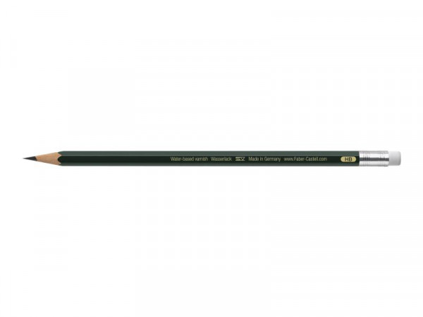 FABER-CASTELL Bleistift Castell 9000 HB mit Gummitip 12 Stk.