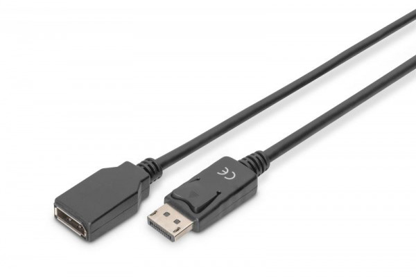 DIGITUS DisplayPort Verlängerungskabel, DP, 2m, schwarz