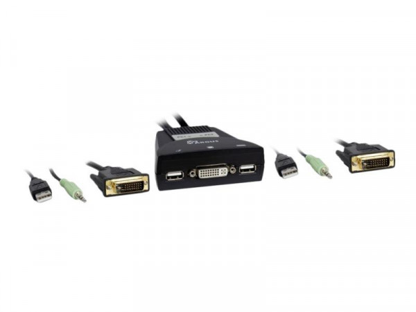 Inter-Tech KVM Switch LS-21DA DVI, 2 Port, Kunststoff
