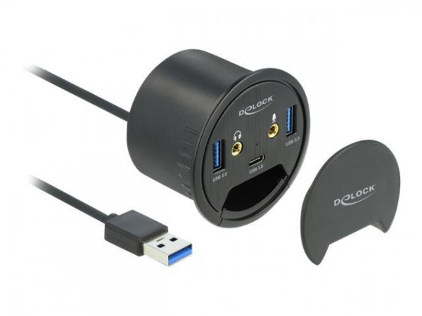 DELOCK USB-HUB 3Port 1x Typ-C / 2x Typ-A + HD-Audio Ports
