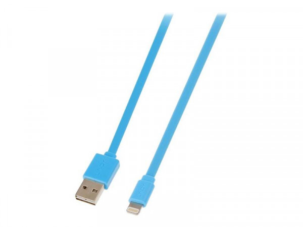 Lindy Reversibles USB an Lightning Flachbandkabel 1m blau