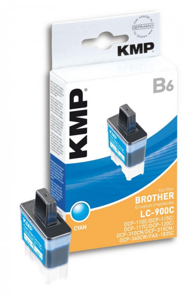 KMP Cyan - Tintenpatrone (Alternative zu: Brother LC41C, Brother LC900C)
