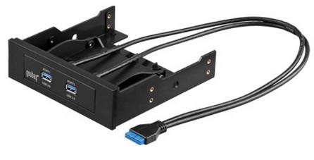 USB3.0-Frontblende 2-Port goobay intern 3,5"/5,25" passiv