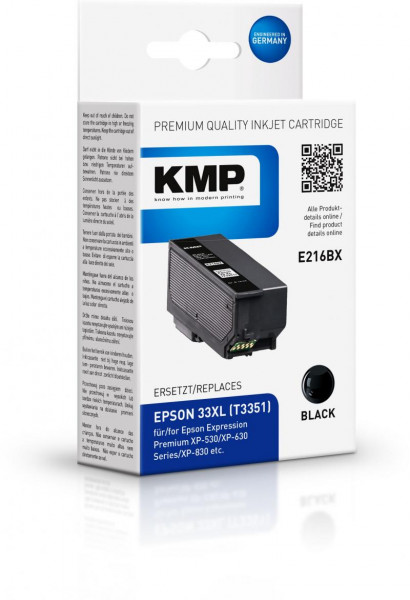 KMP Patrone Epson T3351 black 530 S. E222BX remanufactured