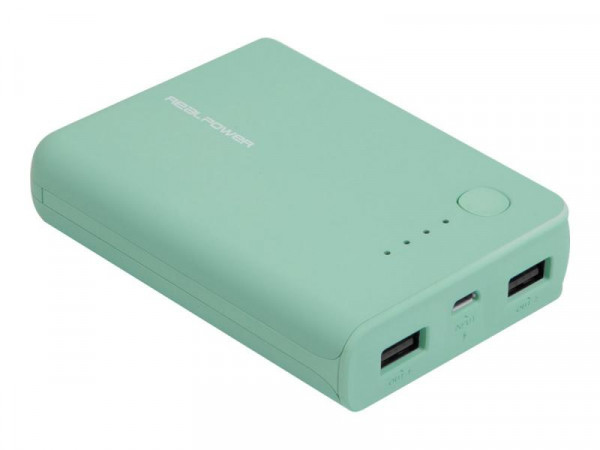 Powerbank Realpower PB-10k mintgrün (Opal Blue)