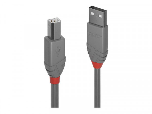 Lindy USB 2.0 Kabel Typ A/B Anthra Line M/M 0.5m