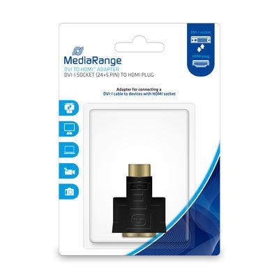 MediaRange DVI-I Buchse (24+5-polig)/HDMI Stecker schwarz