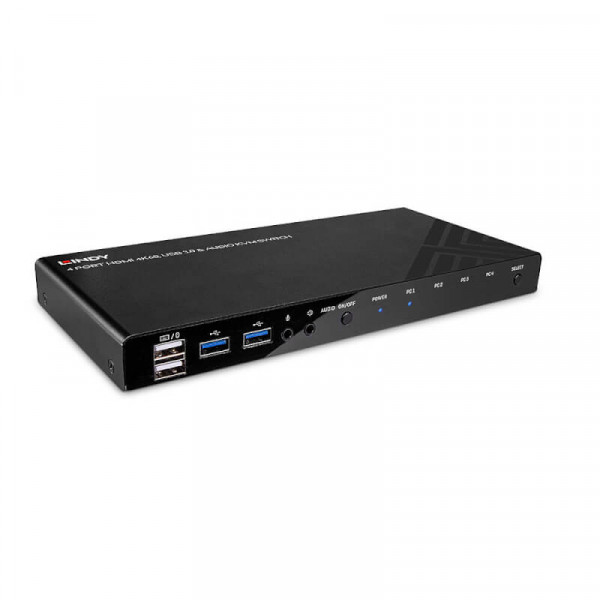 LINDY KVM Switch HDMI 4K60,USB3.0 & Audio 4Port