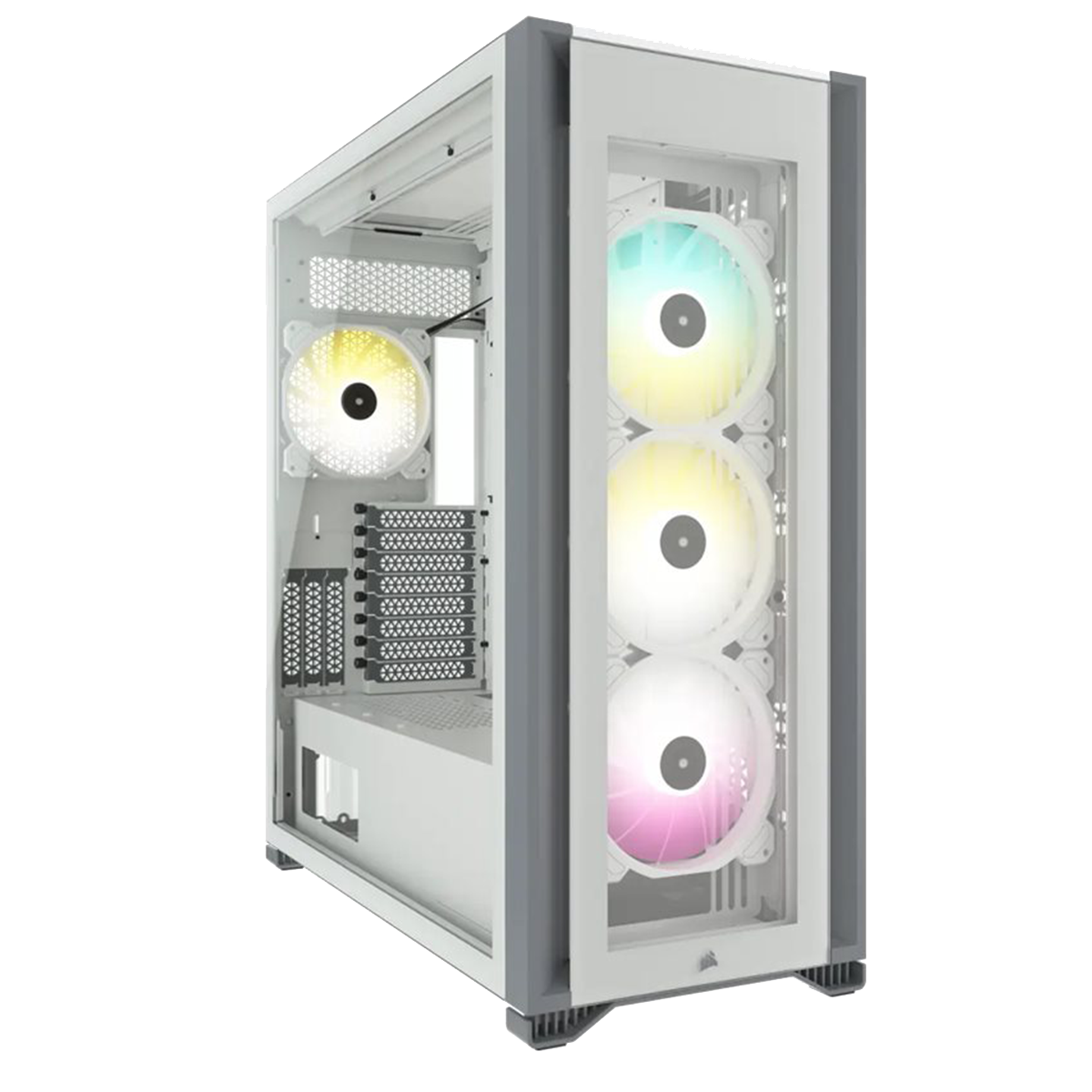 K&M CORSAIR iCUE White 7000X | Computer (Tempered Glass) RGB Gehäuse