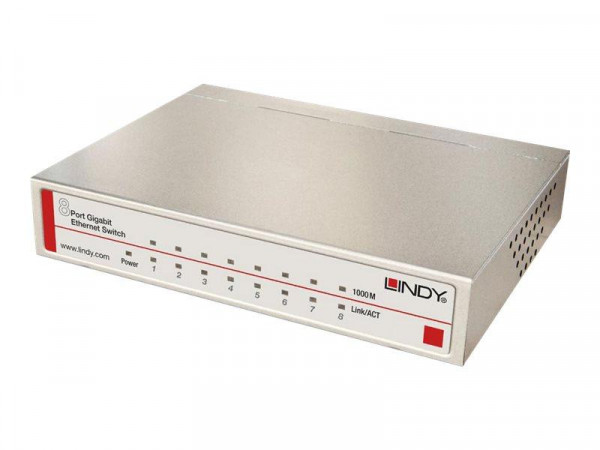 Lindy Switch 8Port Gbit Base-T Metall