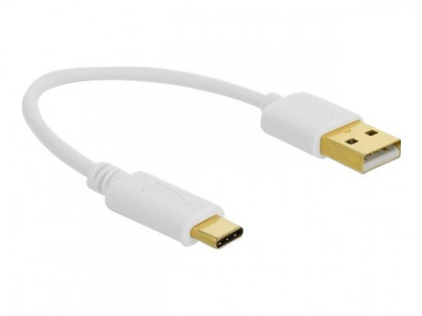 DELOCK USB Ladekabel Typ-A zu USB Type-C 15cm weiß