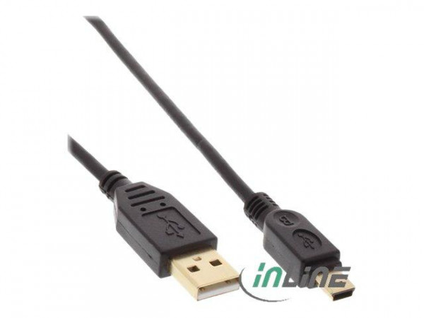 InLine USB Mini USB-A an Mini schwarz 5m