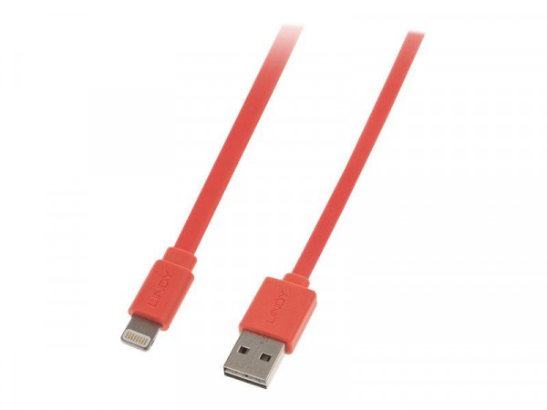 Lindy Reversibles USB an Lightning Flachbandkabel 1m orange