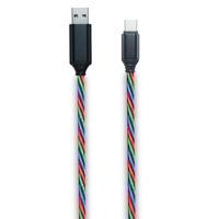 2GO USB Ladekabel "Tricolor"-m.LED-Beleucht. 1m USB Type C