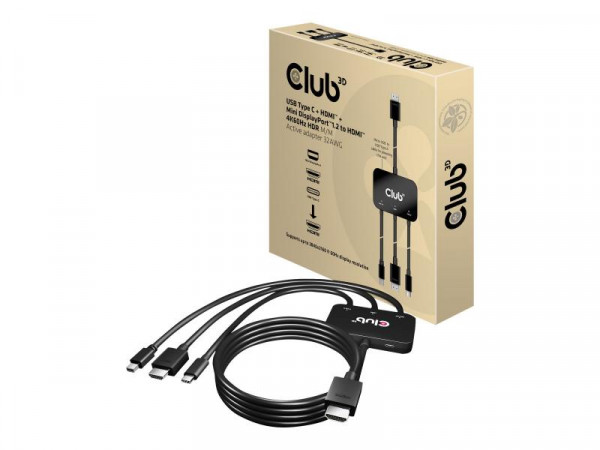 Club3D Adapter USB-C/HDMI/Mini-DP > HDMI aktiv