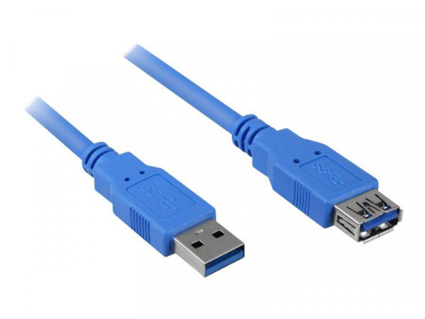 Sharkoon Kabel USB 3.0 Verlängerung 1,0m schwarz
