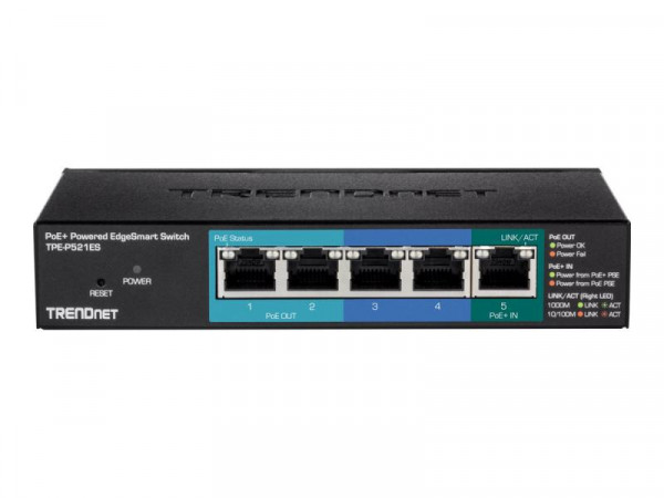 TRENDnet Switch 5-Port Gbit EdgeSmart PoE+ 18 W Metall