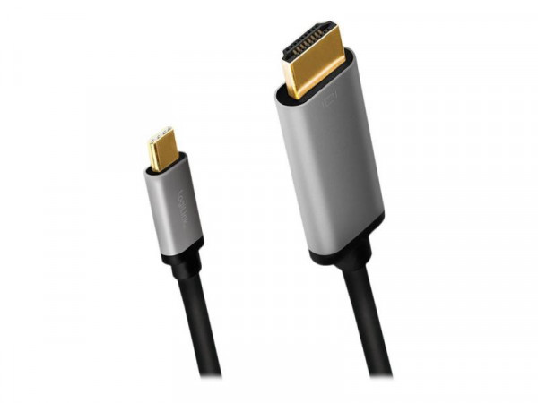 Logilink USB-C Kabel 3.2 Gen1, C/M zu HDMI/M, 4K, Alu 1,8 m