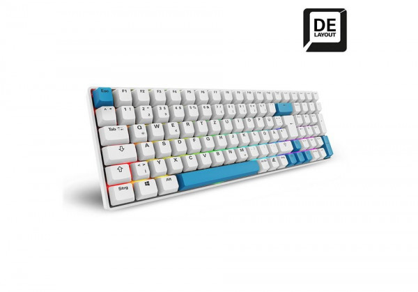 Sharkoon Gaming Tastatur Skiller SGK50S2 PBT weiß-gelb DE
