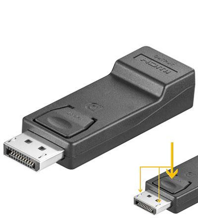 Displayport-Adapter,19-pol.HDMI-Bu/20-pol.DP-St,Bulk