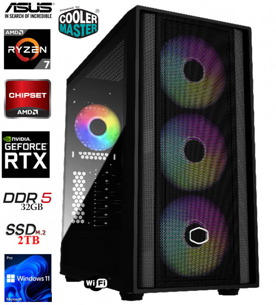 PC UltraGaming: AMD Ryzen 7 7800X3D | 32GB | NVIDIA RTX4070 TI Super 16G | 2TB M.2 | W11P