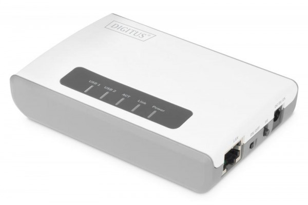 DIGITUS 2-Port USB2.0 Wireless Multif. Netw.Server,300Mbps