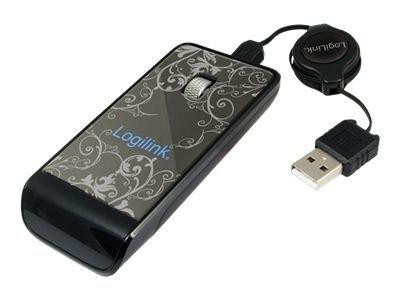 LogiLink Maus USB flach glas Optical 800dpi Scroll schwarz