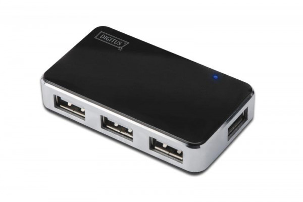 DIGITUS 4-Port-USB-Hub 4xA/1xminiB schw.Klavierlack/Alu