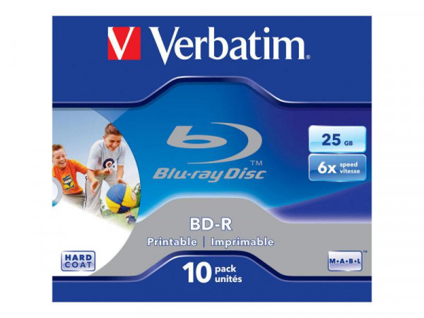 Bluray Verbatim 25GB 10pcs printable Jew.C 6x sing. BD-R