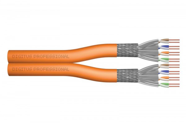 DIGITUS Instal-kab Cat7 S/FTP tw.Pair 500m orange AWG23/1