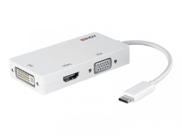 Lindy Konverter USB 3.1 Typ C auf 3 Displays HDMI DVI VGA