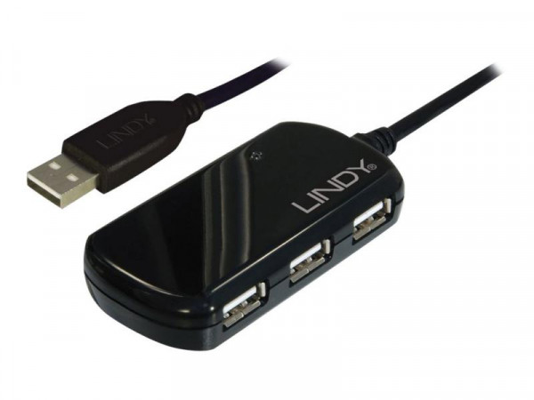 Lindy USB 2.0 Aktiv-Verlängerungs-Hub Pro 4 Port 8m