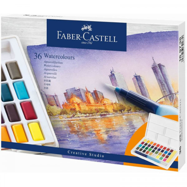 Faber Castell Aquarellfarben in Näpfchen 36er Etui