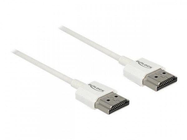 DELOCK HDMI-Kabel HighSpeed Ethernet A->A 4K 3D 1,00m weiß