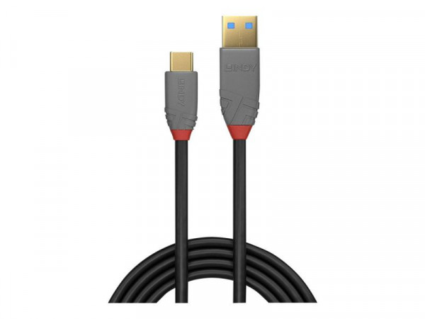 Lindy USB 3.1 Kabel Typ A/C 5A PD Anthra Line M/M 1.5m