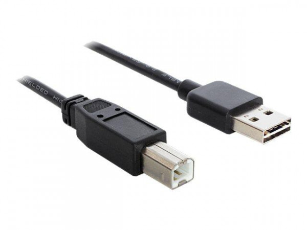 Easy USB Kabel Delock A -> B St/St 3.00m schwarz